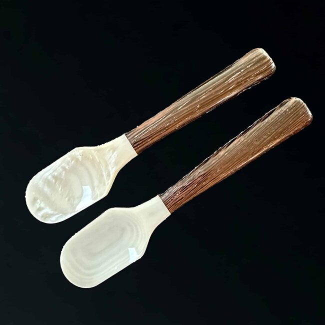 Perlemor ske - Træ - Image 2